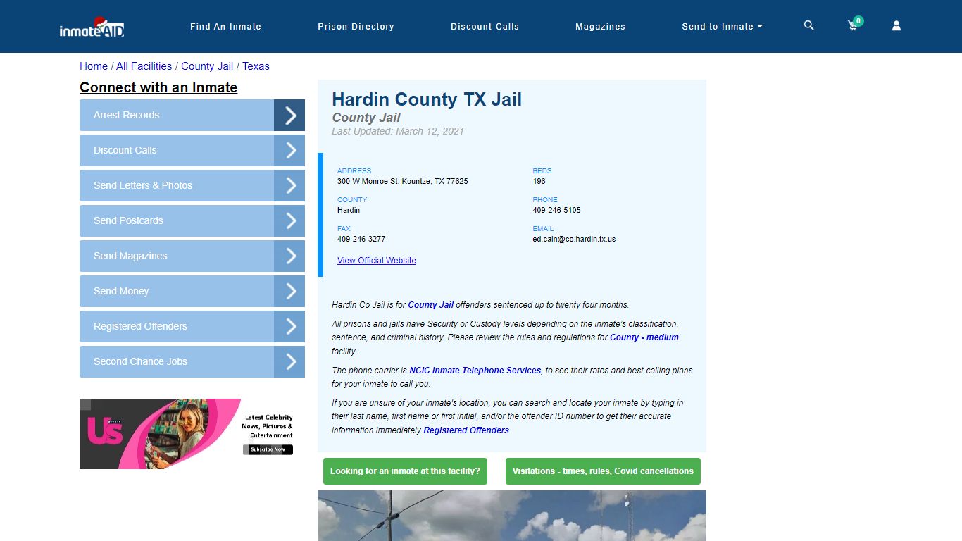 Hardin County TX Jail - Inmate Locator - Kountze, TX